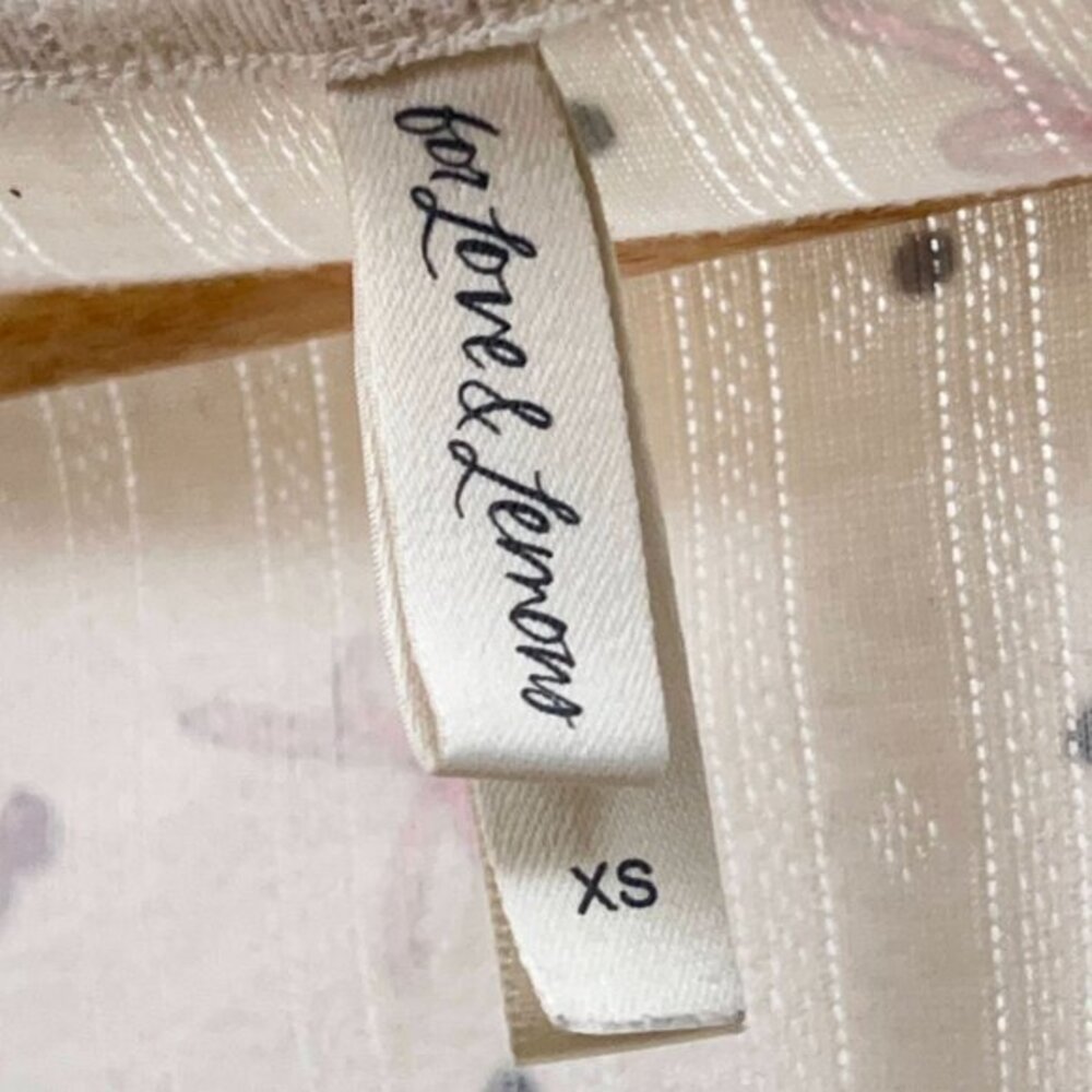 For Love & Lemons Top Floral Babydoll Cottagecore‎ Long Sleeve Baby Tee Cropped - Picture 5 of 7